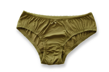 Olive females underwear isolated on transparent background. New design ladies and gentles clothes. 