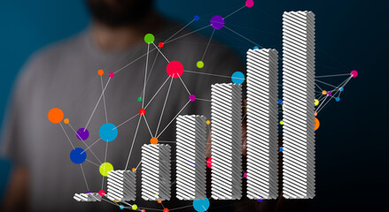 Visual representation of business growth, data analysis, and upward trend.  Ideal for reports and...