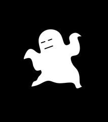 ghost sticker emoticon illustration vector 