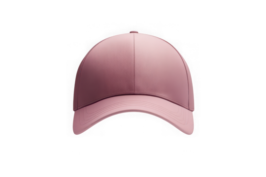 Stylish pink baseball cap on a black background