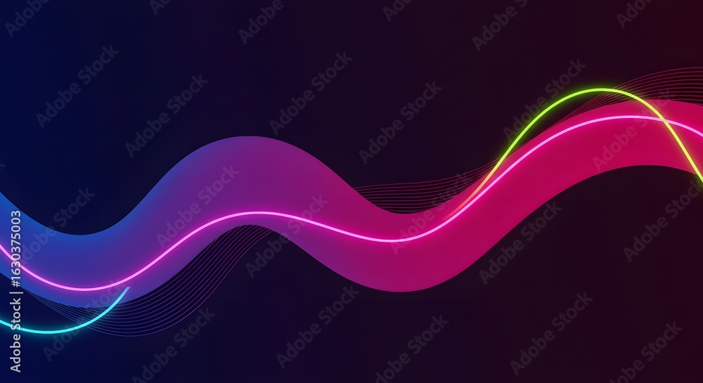 Poster vibrant abstract background with a flowing liquid gradient wave. futuristic neon data stream concept