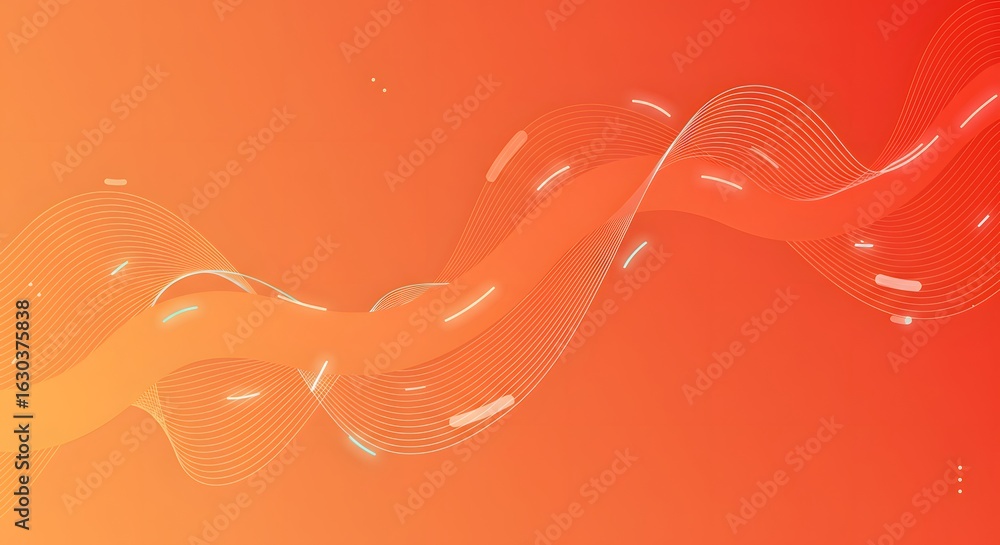 Aufkleber abstract futuristic background with dynamic flowing waves and glowing light trails. modern digital t