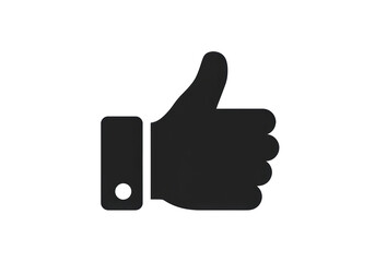 Isolated Black Thumbs Up Icon with Solid Fill
