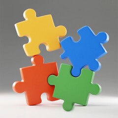 Obraz premium Creative Design of 3D Colorful Puzzle Pieces