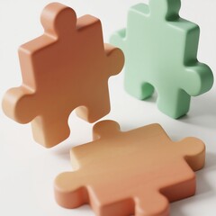 Creative Design of 3D Colorful Puzzle Pieces