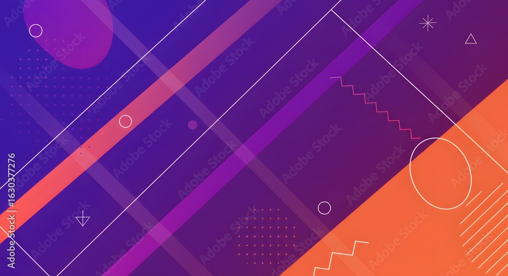 Aufkleber vibrant geometric abstraction a modern design with dynamic lines and shapes for creative backgrounds