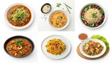 6 image of different cooked on the plate