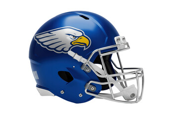 Fototapeta premium Isolated Blue American Football Helmet with an Eagle Head Logo