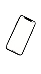 Modern smartphone with blank screen, mobile device for app presentation on transparent background