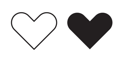 Heart icon . Vector illustration with stroke and fill on a white background.