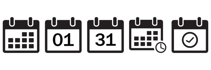 Minimal Line Calendar Icon Set for Scheduling and Time Management