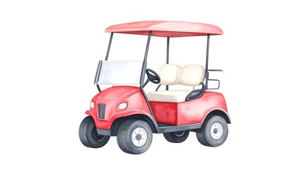 Cute, colorful golf cart illustration