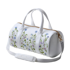 Embroidered gym bag isoleted on transparent background .