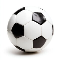 Soccer ball, black and white, isolated