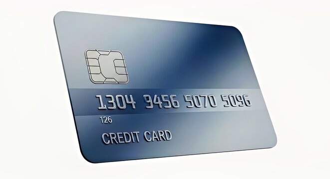 3D Credit Card with Chip and Numbers - Banking, Payments, and E-Commerce