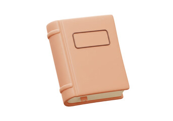 Isolated Pink Book with Bookmark and Rounded Edges