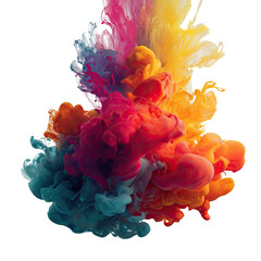 Obraz premium Colorful ink cloud swirling in mid-air