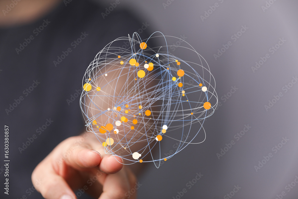 Poster abstract image of a global network connection. ideal for technology, business, and communication con