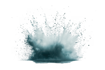 Dynamic turquoise water splash against a dark background