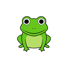 illustration of cute frog cartoon isolated vector art