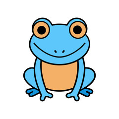 illustration of cute frog cartoon isolated vector art