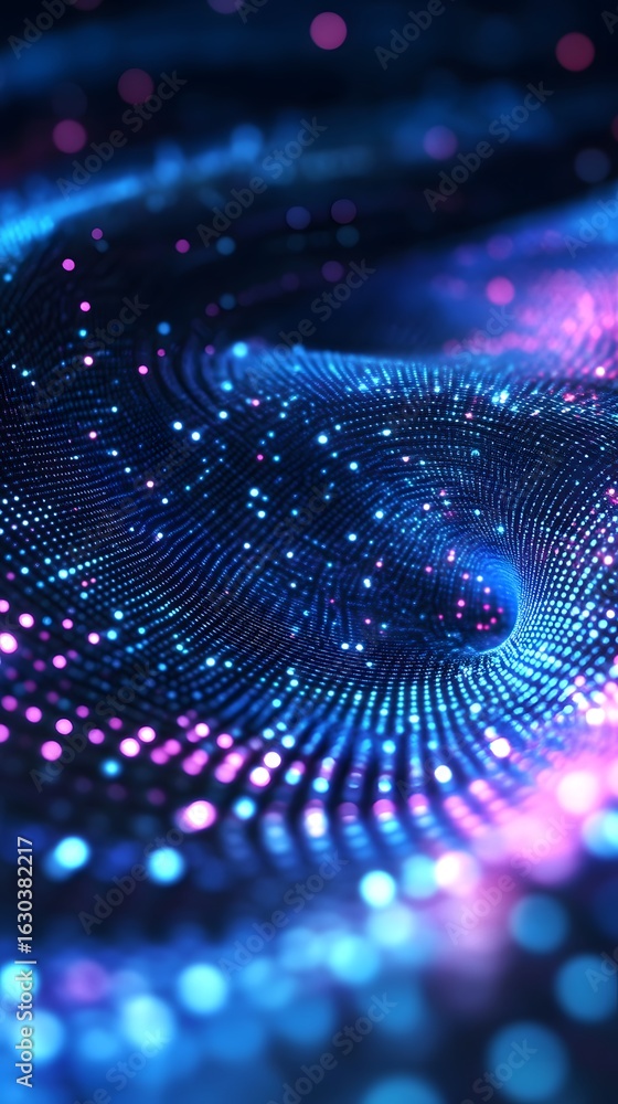 Aufkleber abstract background with dynamic particles streaming light motion digital artwork