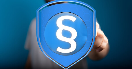 Secure legal document concept.  Cybersecurity and law.