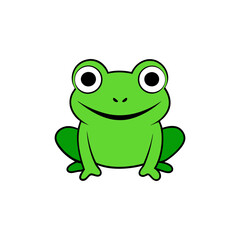 illustration of cute frog cartoon isolated vector art