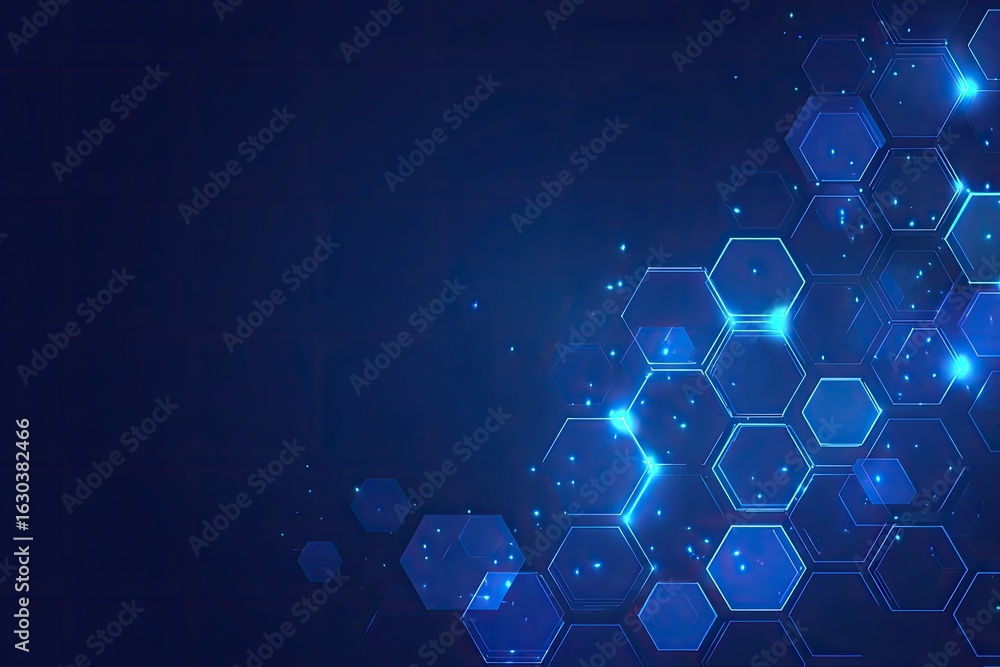Wall mural abstract hexagonal tech background