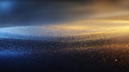 Abstract Background with Blue and Golden Light Particles