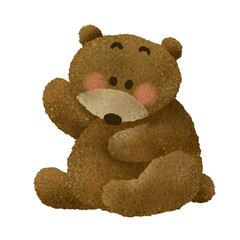 かわいいクマの手描きイラスト素材