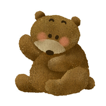 かわいいクマの手描きイラスト素材