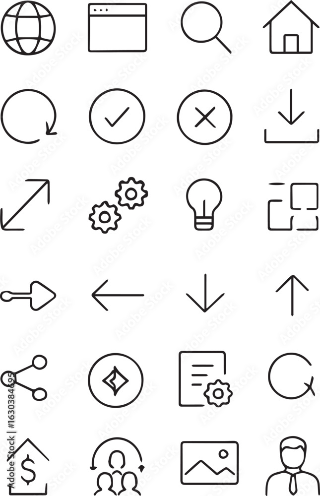 Poster web, internet and navigation icon set.
