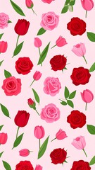 Floral pattern with roses and tulips (1)