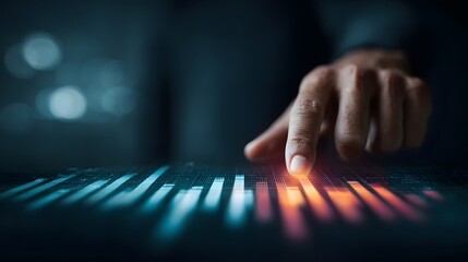 Adjusting a holographic performance metrics dashboard with dynamic lighting
