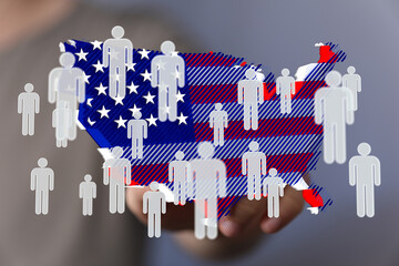 Visual representation of population density across the United States.  Ideal for demographic...