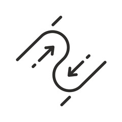 mix icon, merge or combine, compatibility linear vector illustration eps10