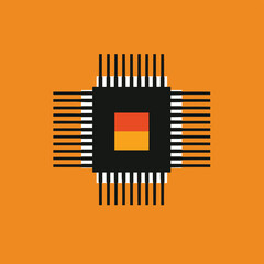 CPU microprocessor graphic icon vector illustration