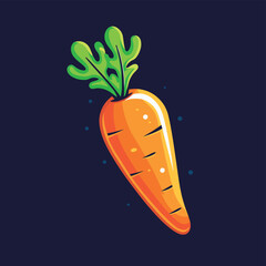 Fresh cartoon carrot vector illustration