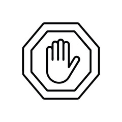 Obraz premium Stop hand sign isolated on white background for traffic restriction