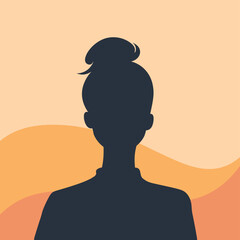 Female profile avatar placeholder vector illustration