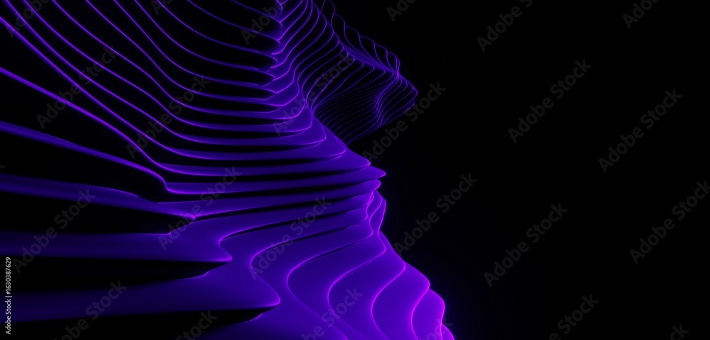 Poster abstract background curved pattern in design 3d render