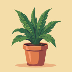 Potted houseplant vector illustration for home decor