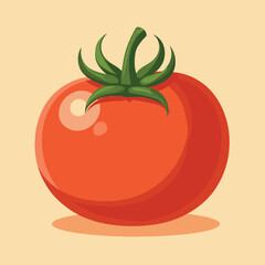 Fresh red tomato vector illustration icon