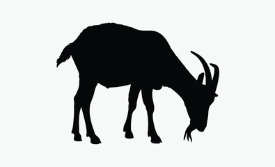 Obraz premium Goat silhouette, farm animal vector,goat silhouette vector illustration 