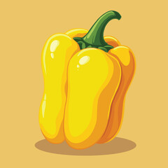 Fresh yellow bell pepper vector illustration