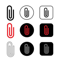 paperclip icon, line, fill, and color icons using round and square buttons
