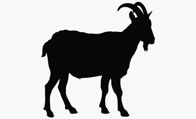 Goat silhouette, farm animal vector,goat silhouette vector illustration 