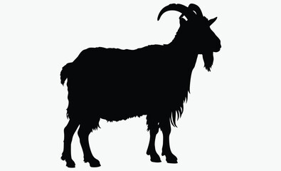 Goat silhouette, farm animal vector,goat silhouette vector illustration 