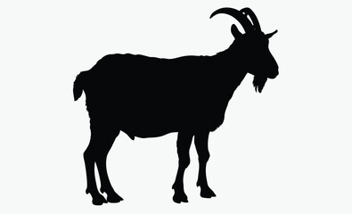 Goat silhouette, farm animal vector,goat silhouette vector illustration 